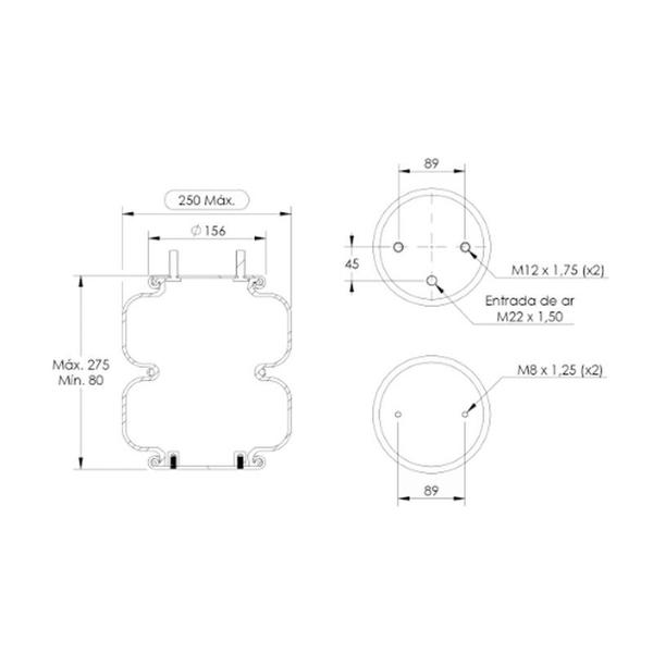 Imagem de Kit Bexiga Suspensor Pneumatico Eixo Ibero Hbz Silpa