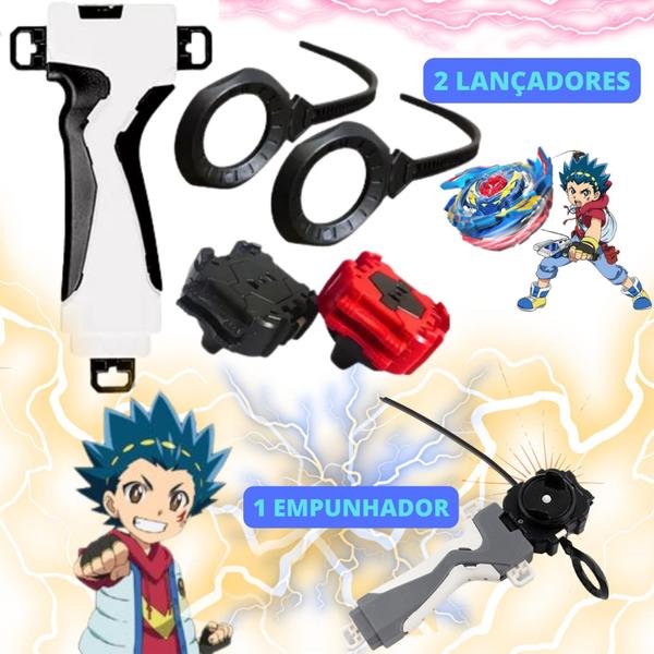 Imagem de Kit Beyblade 4 In 2+2 Lançadores + ARENA Envio Rápido - Tornado Gyro