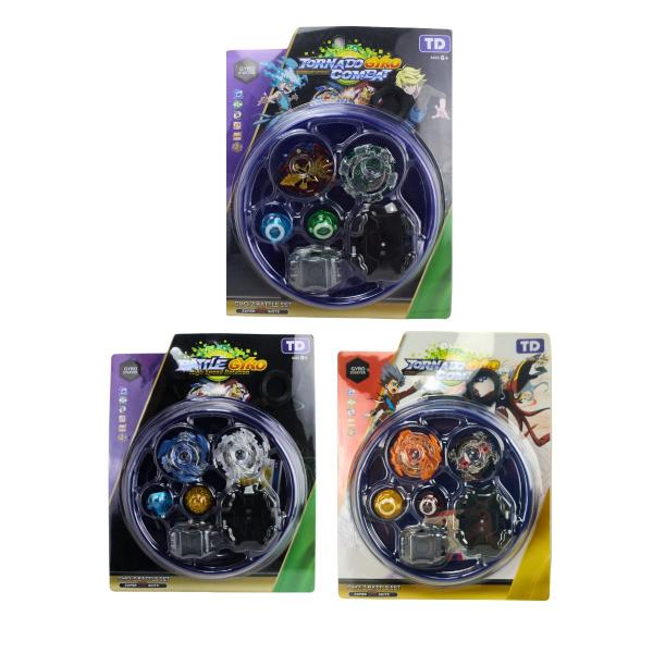 Kit Beyblade Tornado Gyro Combat com 2 Pião de Batalha Lançador