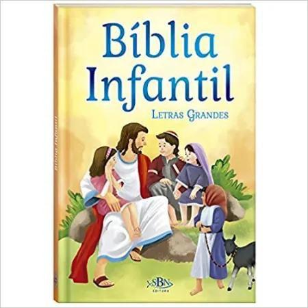 Imagem de Kit Bíblia Infantil  Letra Grande  Capa Dura Almofadada + Livro 180 Histórias da Bíblia  Ciranda Cultural  Crianças