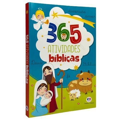 Imagem de Kit Bíblia Infantil  Letra Grande  Capa Dura Almofadada + Livro 365 Atividades Bíblicas  Ciranda Cultural  Crianças