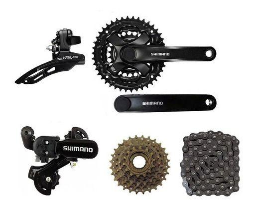 Imagem de Kit Bicicleta 21 Pedivela Cambios Shimano + Catraca Corrente