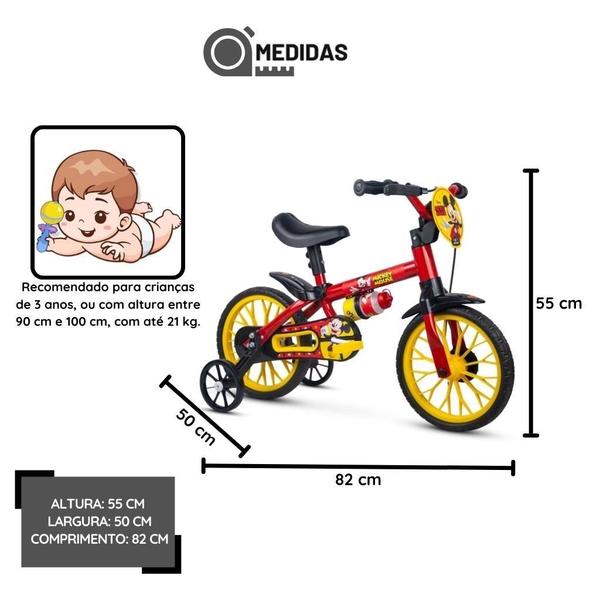 Imagem de Kit Bicicleta Infantil Mickey Aro 12 Com Rodinhas E Capacete