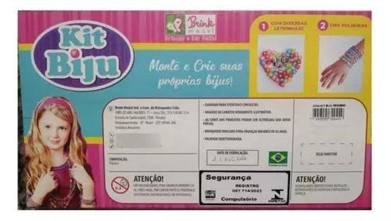 Imagem de Kit Biju Infantil Miçangas Fazer Colares Pulseira Pequeno - Brink model