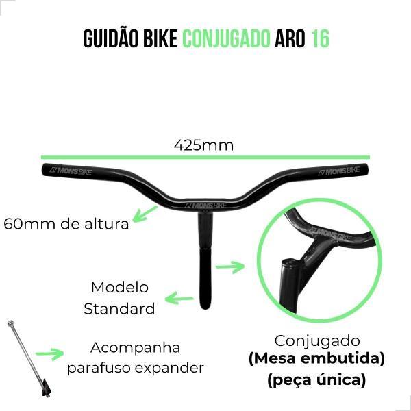 Imagem de Kit Bike Aro 16 Banco Selim + Guidão + Pedal + Par Manoplas Punho Bicicleta Infantil