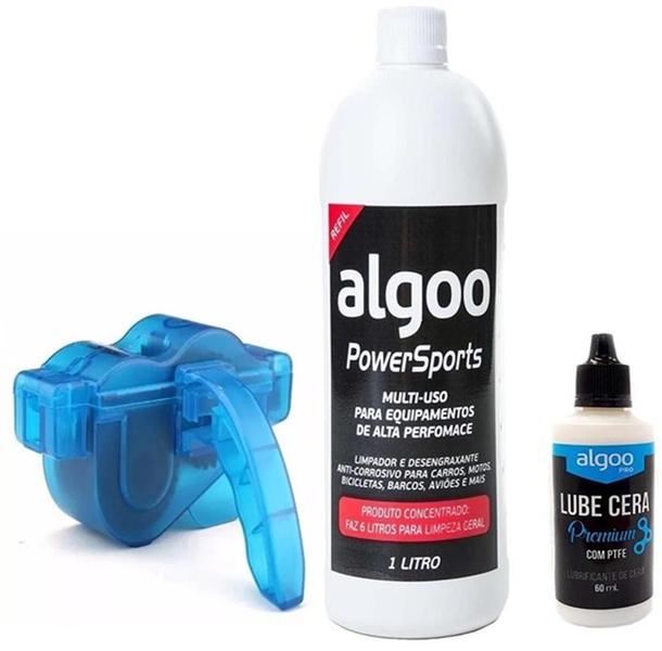 Imagem de Kit Bike Limpeza Corrente Desengraxante E Lube Cera Algoo