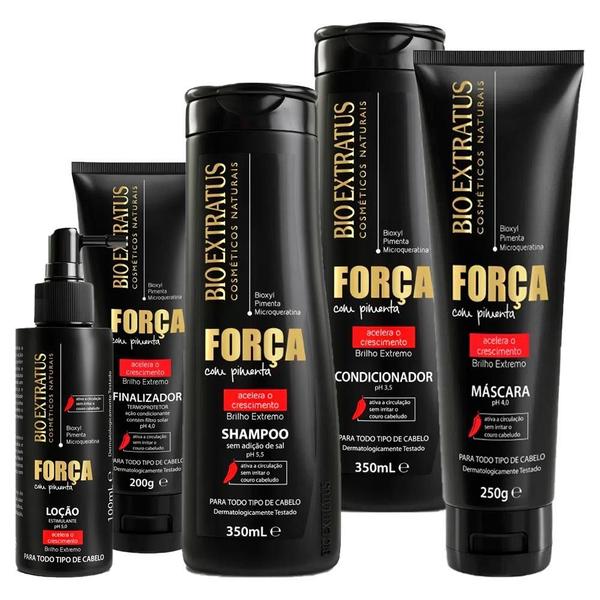 Kit Bio Extratus Força Com Pimenta 350 Linha Completa 5Itens Imagem de Kit Bio Extratus Força Com Pimenta 350 Linha Completa 5Itens