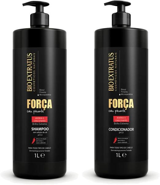 Imagem de Kit Bio Extratus Força Com Pimenta Shampoo 1L + Condicionador 1L