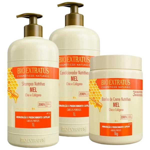 Imagem de Kit Bio Extratus Mel Nutritivo Shampoo Condicionador 1L