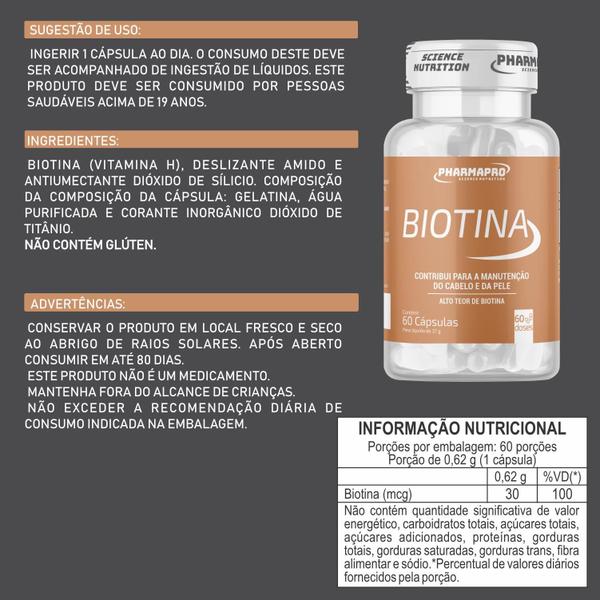 Imagem de Kit Biotina, 60 cápsulas, Pharma Pro +  My Hair, 60 cápsulas, Rosie 