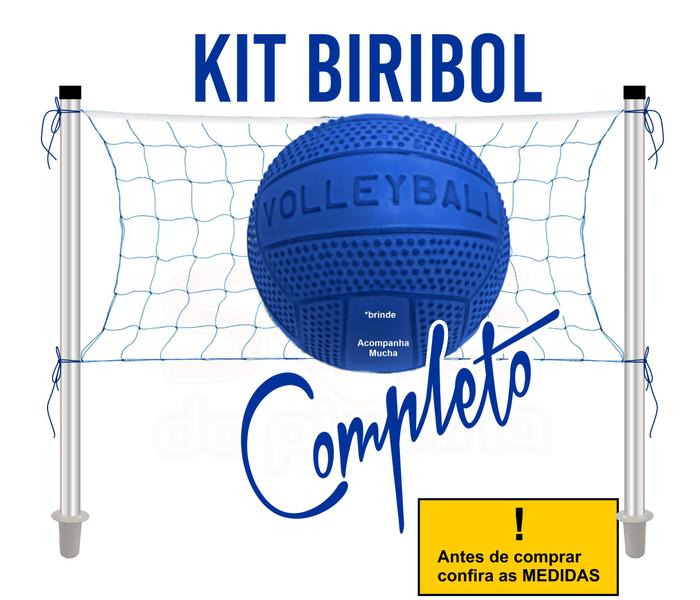 Imagem de Kit Biribol Volei de Piscina com Bola + Tubos + Rede 3 M