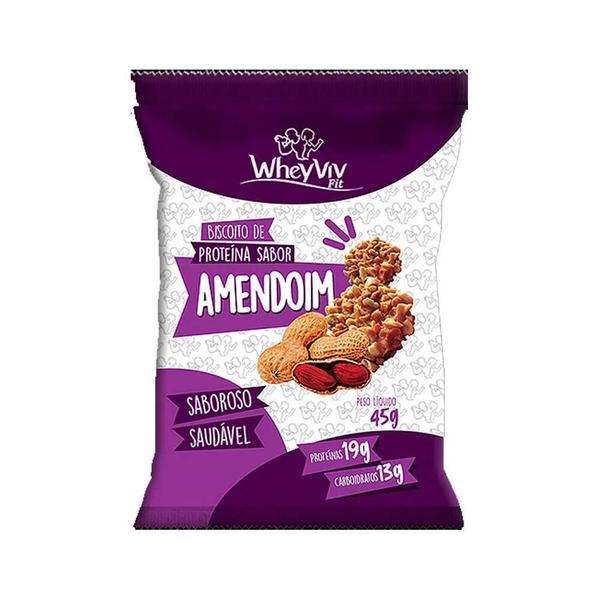 Imagem de Kit Biscoito De Proteína Sabor Amendoim Wheyviv (5Un De 45G)