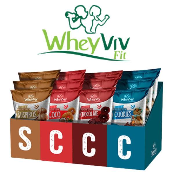 Imagem de Kit Biscoito Whey Portein Wheyviv 45g Zero Açúcar sem glúten