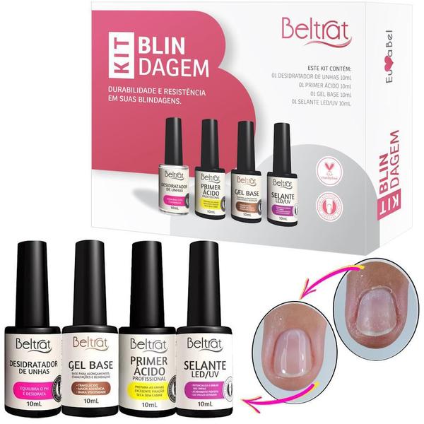 Kit Blindagem Unhas Beltrat Desidratador Primer Gel Base Selante Blindagem e Cuidados Unha... Kit Blindagem Unhas Beltrat Desidratador Primer Gel Base Selante Blindagem e Cuidados Unha...