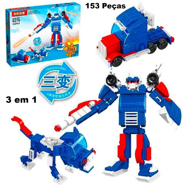 Kit Bloco de Montar 153 Peças Robô e Caminhão Divertido - Monaliza Imagem de Kit Bloco de Montar 153 Peças Robô e Caminhão Divertido
