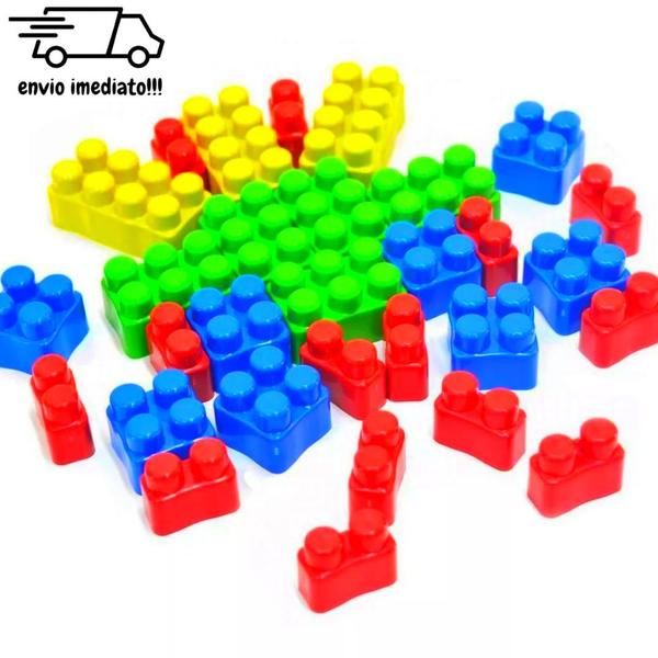 Imagem de Kit Bloco de Montar com 240 peças Bloquinho de Encaixar Brinquedo Educativo Infantil para Criança