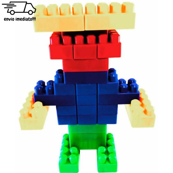 Imagem de Kit Bloco de Montar com 240 peças Bloquinho de Encaixar Brinquedo Educativo Infantil para Criança