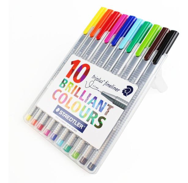 Imagem de Kit Bloco Liso Para Desenho + Caneta Fineliner 10 Cores