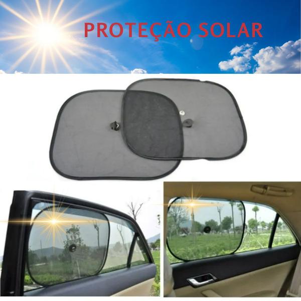 Imagem de Kit Bloqueio Solares Janela Carro Rede Protetor  Solar Redução de Calor