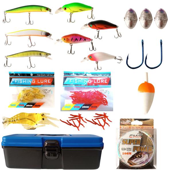 Imagem de Kit Blusa Pesca Masculina Mais Artigos Para Pescaria Vara Telescopica Isca Molinete Proteção UV50