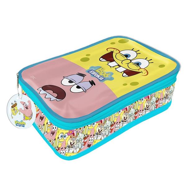 Imagem de Kit Bob Esponja Caderno Smart Univ. e Estojo Baú - Dac