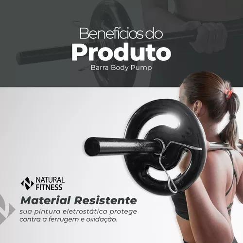 Imagem de Kit Body Pump Barra + 12kg De Anilhas Emborrachadas Treino