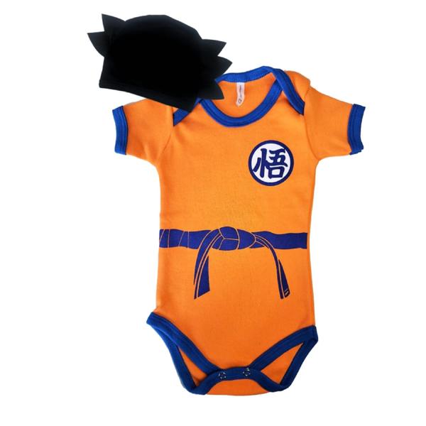 Imagem de Kit Body temático para mesversário Naruto e Goku touca e faixa anime