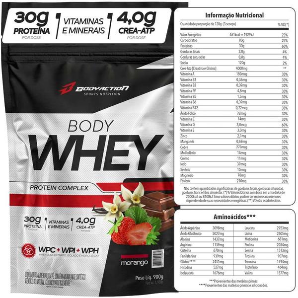 Imagem de Kit Body Whey Protein Complex 900g + Creatina + Coqueteleira