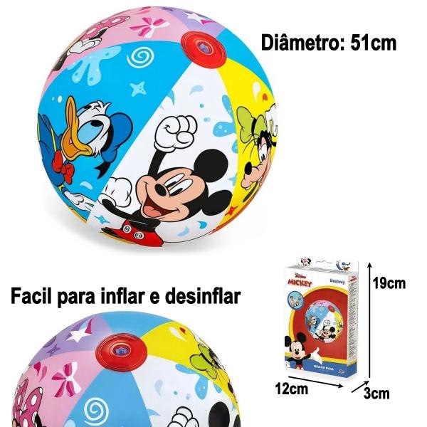 Imagem de Kit Boia Braço Circular Bola Infantil Disney Menino Menina