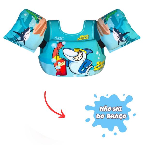 Imagem de Kit Boia Coletes Infantil Salva Vidas Estampas Praia Piscina