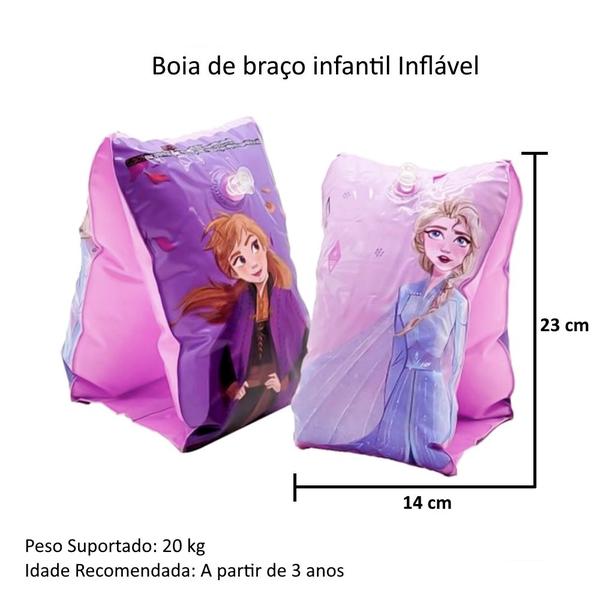 Imagem de Kit Boias de Braço Infantil da Frozen Anna e Elsa até 20kg