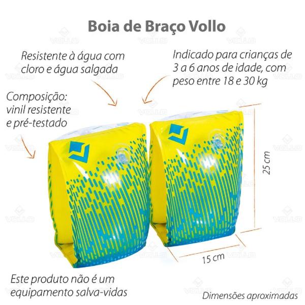 Imagem de Kit Boias Vollo Infantil - Cor Azul/amarelo 