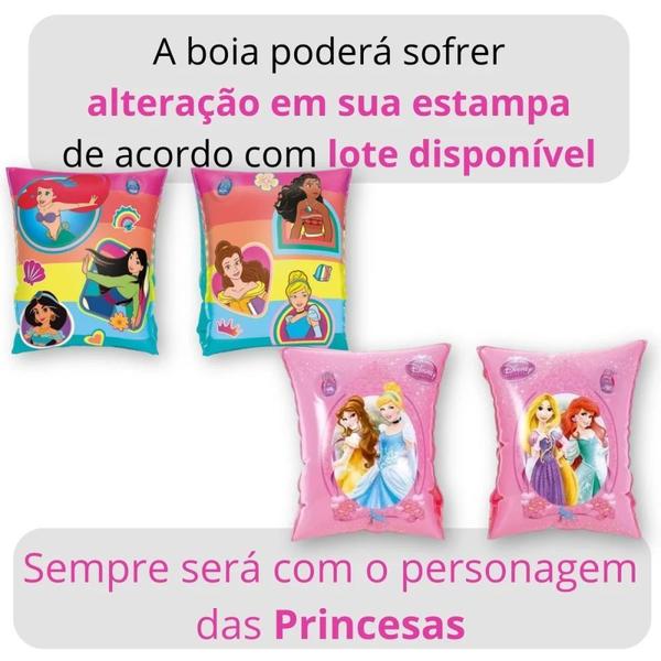 Imagem de Kit Bola 33 Cm + Boia de Braco Princesas + Baldinho de Praia com 8 Pecas em Cores Sortidas