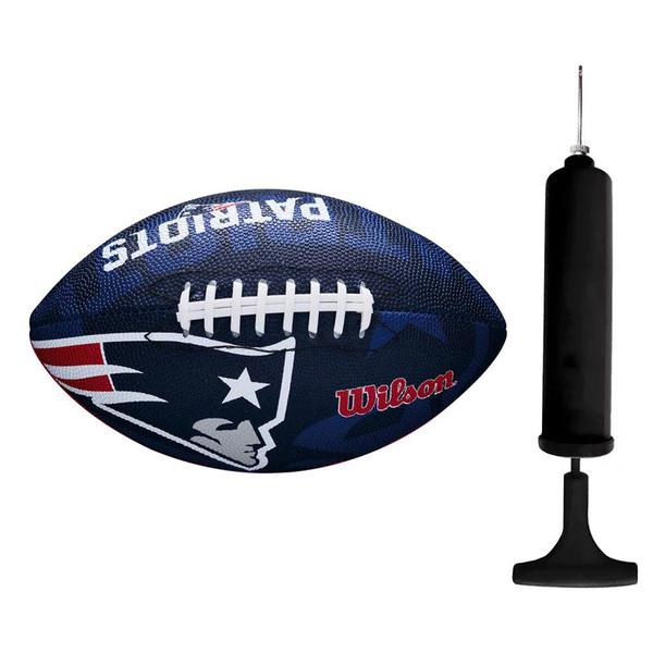 Imagem de Kit Bola de Futebol Americano Wilson NFL New England Patriots + Bomba de Ar