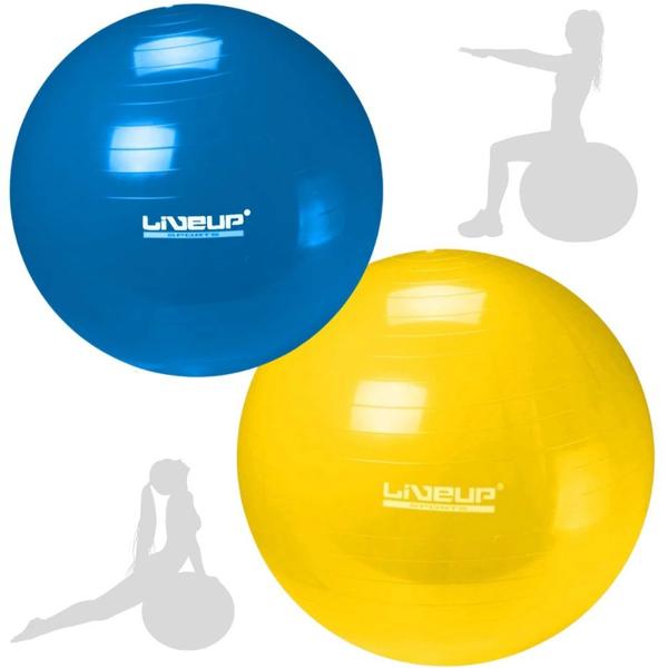 Imagem de Kit Bola Pilates 65 Cm Azul + Bola 75 Cm Amarela  Liveup Sports 