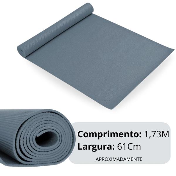 Imagem de Kit Bola Suica 65cm + Mini Bomba + Colchonete Eva 4mm Cinza + Roda Abdominal para Exercicio Pilates