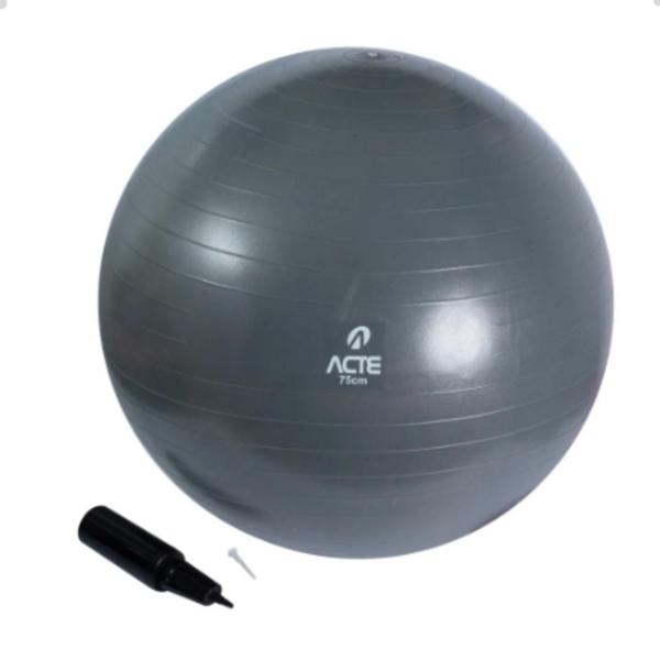 Imagem de Kit Bola Suiça Ginastica 75cm Gym Ball + Anel de Pilates Para Exercicios - Acte