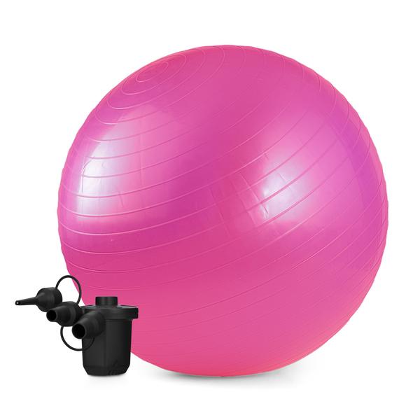 Imagem de Kit Bola Suíça Pilates Yoga C Inflador Eletrico Rapido Enche