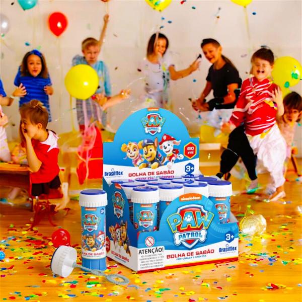 Imagem de Kit Bolha de Sabão Paw Patrol Festa Infantil 12Und Perfumada Brasilflex