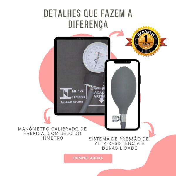 Imagem de Kit Bolsa Cores Aparelho Pressao Esfigmomanometro Enfermagem Premium