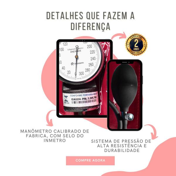 Imagem de Kit Bolsa Cores Aparelho Pressao Esfigmomanometro Medidor de Glicose Completo Enfermagem Incoterm