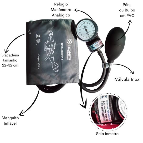 Imagem de Kit Bolsa Cores Aparelho Pressao Esfigmomanometro Medidor Enfermagem Incoterm