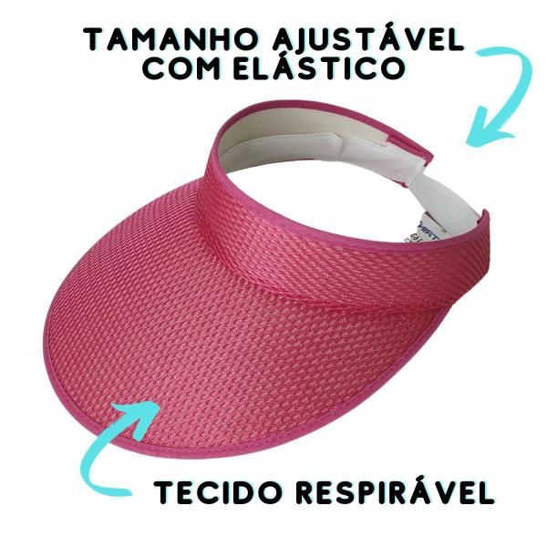 Imagem de Kit bolsa de praia estampada resistente + viseira ajustável