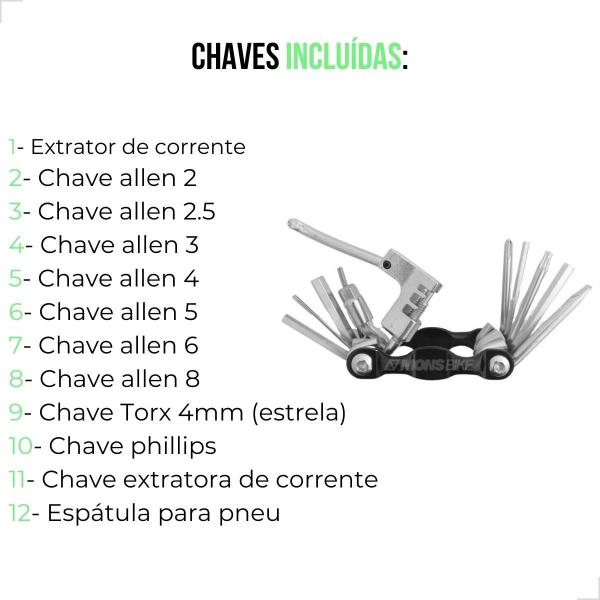 Imagem de Kit Bolsa De Quadro Bike + Chaves + Remendos + Farol E Lanterna