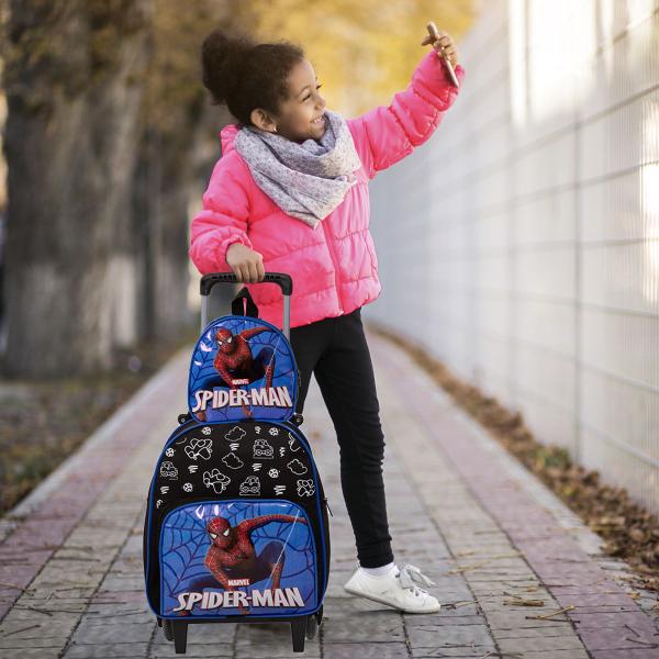 Imagem de Kit Bolsa de Rodinhas Masculina Spider Man Lancheira Estojo