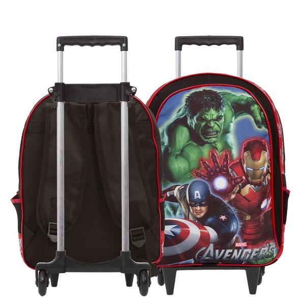 Imagem de Kit Bolsa Escolar Infantil Avengers Carrinho Passeio Creche