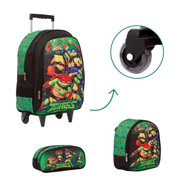 Kit Bolsa Escolar Infantil Tartarugas Ninja Carrinho Desenho - TOYS 2U Imagem de Kit Bolsa Escolar Infantil Tartarugas Ninja Carrinho Desenho