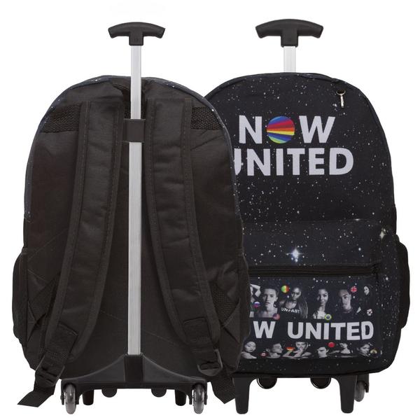 Imagem de Kit Bolsa Escolar Menina Carrinho Now United Pop Tam G Preta