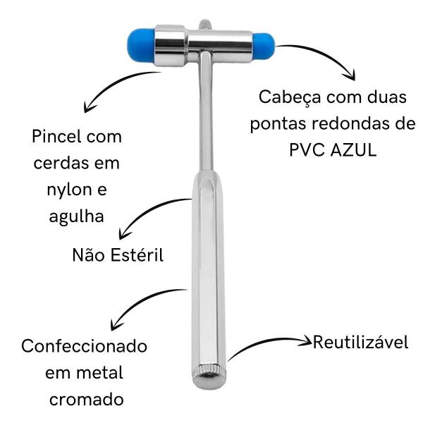 Imagem de Kit Bolsa Fisioterapia Acadêmico Goniômetro Martelo Buck Fita Antropométrica Estagio