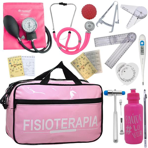 Imagem de Kit Bolsa Fisioterapia Acadêmico Goniômetro Martelo Buck Fita Antropométrica Estagio